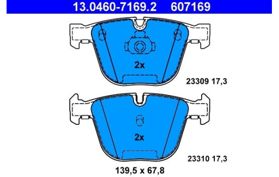 Brake Pad Set, disc brake 13.0460-7169.2 ATE, Image 2