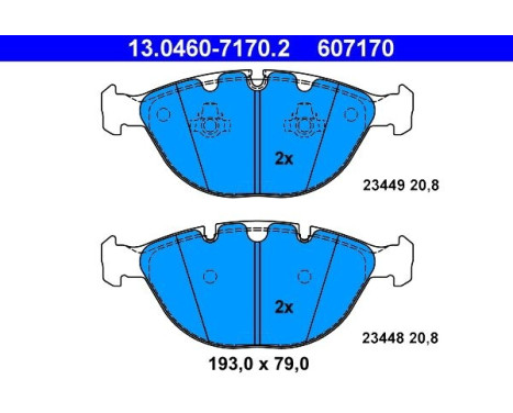 Brake Pad Set, disc brake 13.0460-7170.2 ATE, Image 2