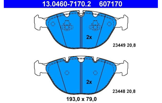 Brake Pad Set, disc brake 13.0460-7170.2 ATE, Image 2
