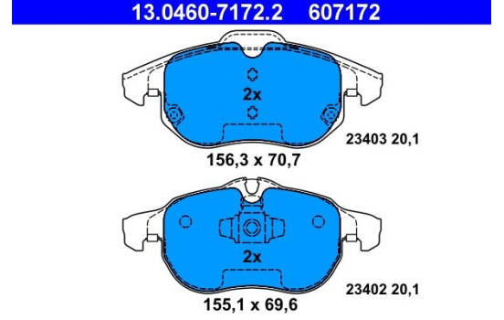 Brake Pad Set, disc brake 13.0460-7172.2 ATE, Image 2