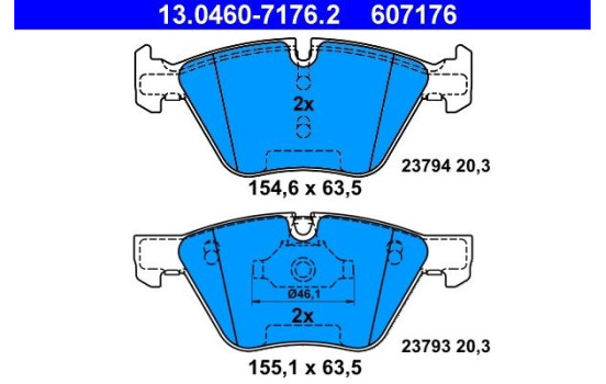 Brake Pad Set, disc brake 13.0460-7176.2 ATE, Image 2