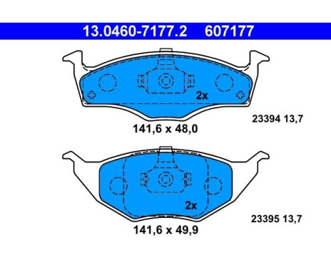 Brake Pad Set, disc brake 13.0460-7177.2 ATE, Image 2