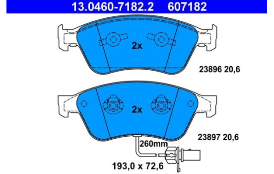 Brake Pad Set, disc brake 13.0460-7182.2 ATE, Image 2