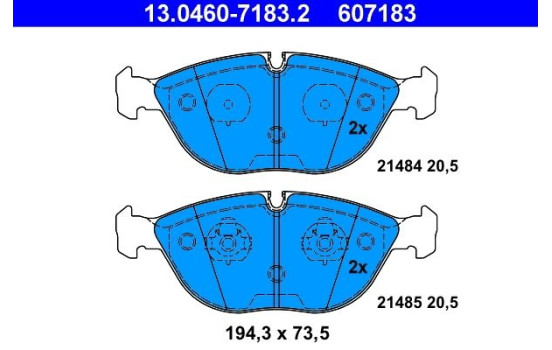 Brake Pad Set, disc brake 13.0460-7183.2 ATE, Image 2