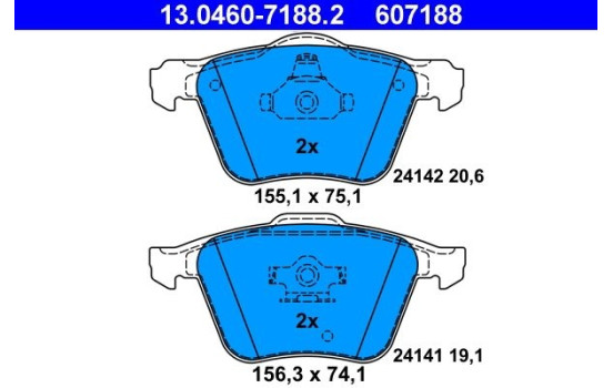 Brake Pad Set, disc brake 13.0460-7188.2 ATE, Image 2