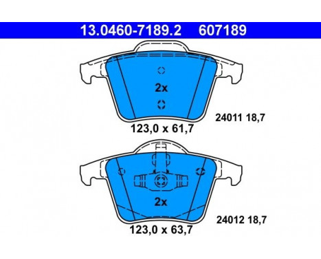 Brake Pad Set, disc brake 13.0460-7189.2 ATE, Image 2