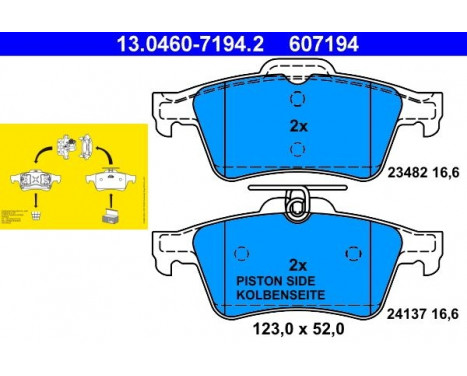 Brake Pad Set, disc brake 13.0460-7194.2 ATE, Image 2