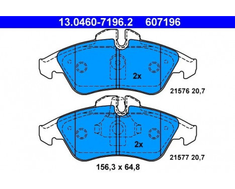 Brake Pad Set, disc brake 13.0460-7196.2 ATE, Image 2