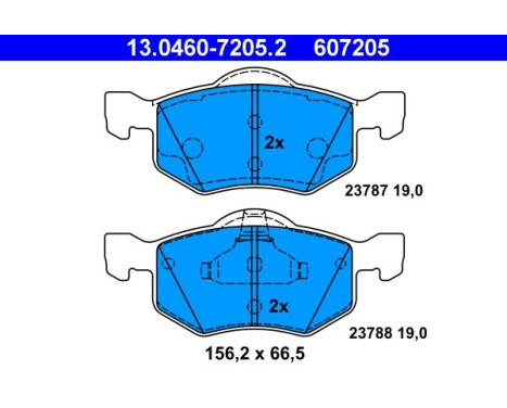 Brake Pad Set, disc brake 13.0460-7205.2 ATE