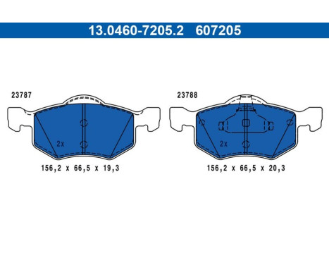 Brake Pad Set, disc brake 13.0460-7205.2 ATE, Image 2