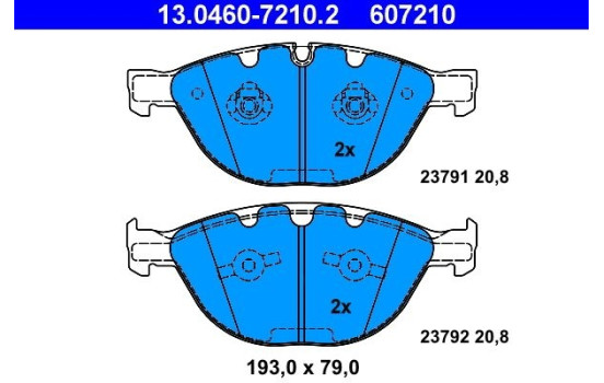 Brake Pad Set, disc brake 13.0460-7210.2 ATE, Image 2