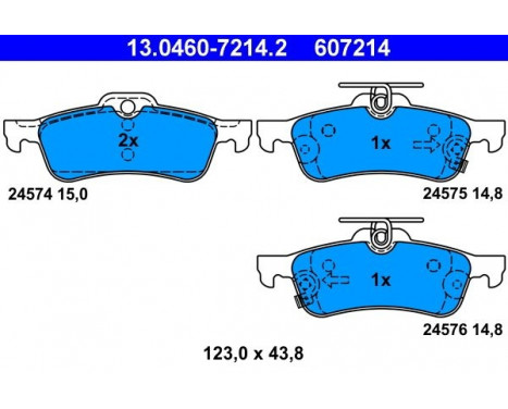 Brake Pad Set, disc brake 13.0460-7214.2 ATE