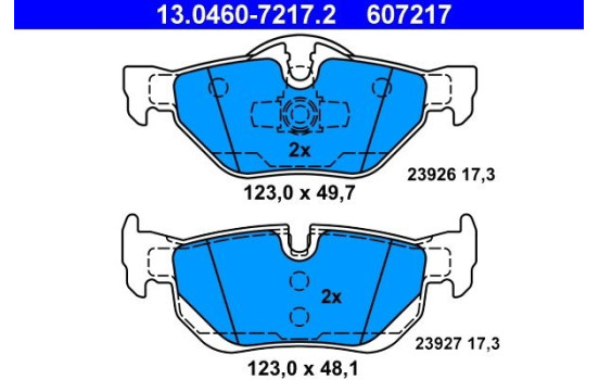 Brake Pad Set, disc brake 13.0460-7217.2 ATE, Image 2