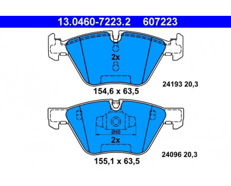 Brake Pad Set, disc brake 13.0460-7223.2 ATE, Image 2