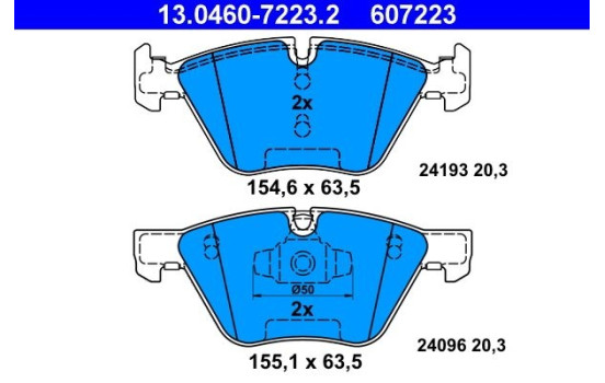 Brake Pad Set, disc brake 13.0460-7223.2 ATE, Image 2