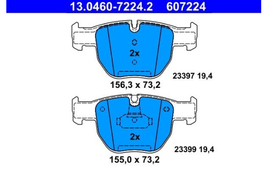 Brake Pad Set, disc brake 13.0460-7224.2 ATE, Image 2