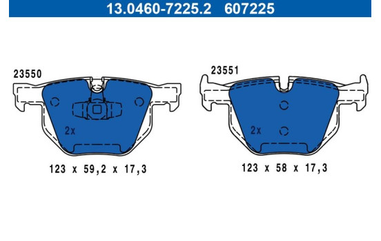 Brake Pad Set, disc brake 13.0460-7225.2 ATE, Image 3