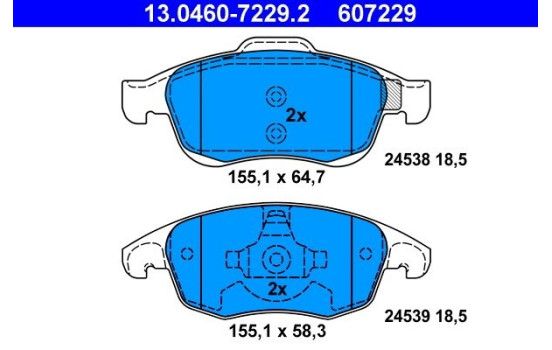 Brake Pad Set, disc brake 13.0460-7229.2 ATE, Image 3