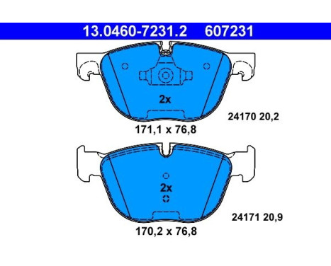 Brake Pad Set, disc brake 13.0460-7231.2 ATE, Image 2
