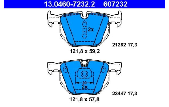 Brake Pad Set, disc brake 13.0460-7232.2 ATE, Image 2