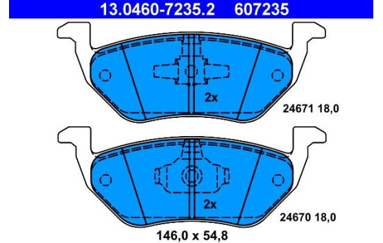 Brake Pad Set, disc brake 13.0460-7235.2 ATE, Image 2