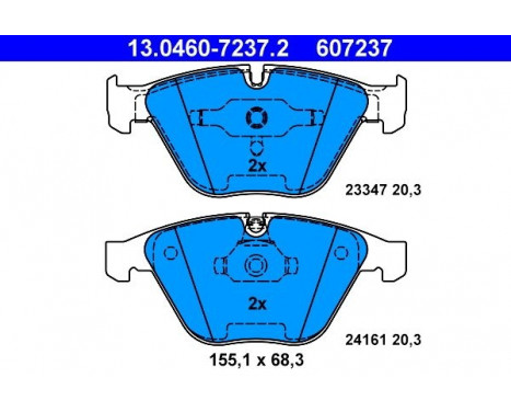 Brake Pad Set, disc brake 13.0460-7237.2 ATE, Image 2