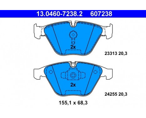 Brake Pad Set, disc brake 13.0460-7238.2 ATE, Image 2