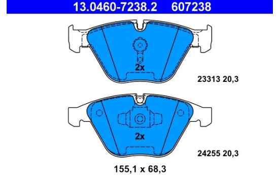 Brake Pad Set, disc brake 13.0460-7238.2 ATE, Image 2