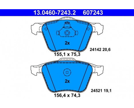 Brake Pad Set, disc brake 13.0460-7243.2 ATE, Image 2