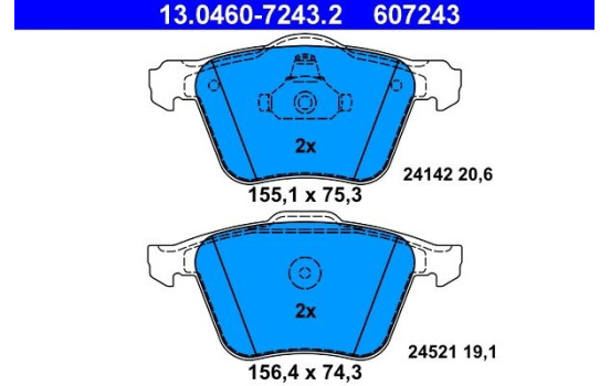 Brake Pad Set, disc brake 13.0460-7243.2 ATE, Image 2