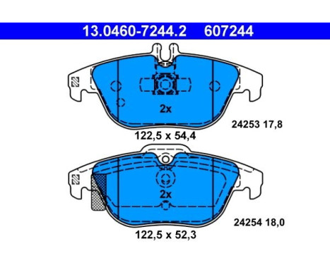 Brake Pad Set, disc brake 13.0460-7244.2 ATE, Image 2