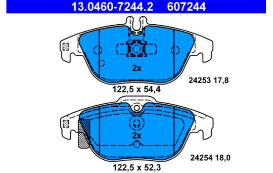 Brake Pad Set, disc brake 13.0460-7244.2 ATE, Image 2