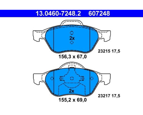 Brake Pad Set, disc brake 13.0460-7248.2 ATE