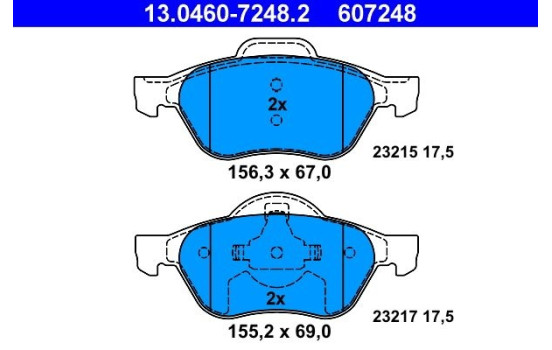 Brake Pad Set, disc brake 13.0460-7248.2 ATE