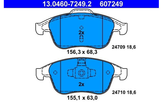 Brake Pad Set, disc brake 13.0460-7249.2 ATE, Image 2