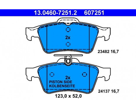 Brake Pad Set, disc brake 13.0460-7251.2 ATE, Image 2