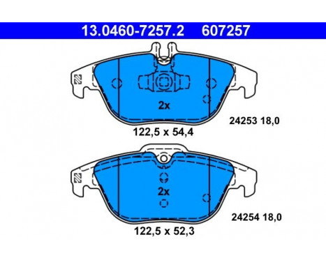 Brake Pad Set, disc brake 13.0460-7257.2 ATE, Image 2