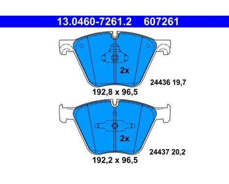 Brake Pad Set, disc brake 13.0460-7261.2 ATE, Image 3