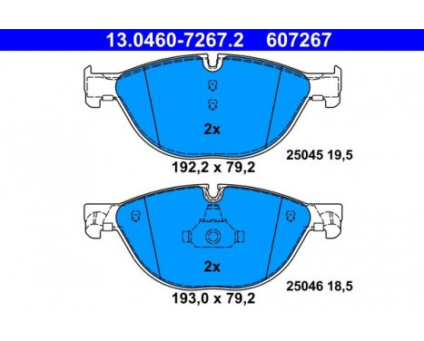 Brake Pad Set, disc brake 13.0460-7267.2 ATE, Image 2