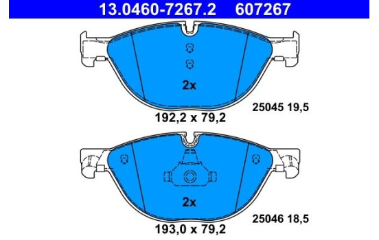 Brake Pad Set, disc brake 13.0460-7267.2 ATE, Image 2