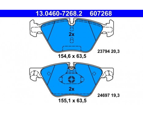 Brake Pad Set, disc brake 13.0460-7268.2 ATE, Image 2