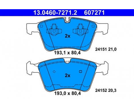 Brake Pad Set, disc brake 13.0460-7271.2 ATE