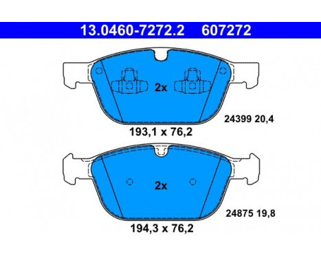 Brake Pad Set, disc brake 13.0460-7272.2 ATE, Image 2