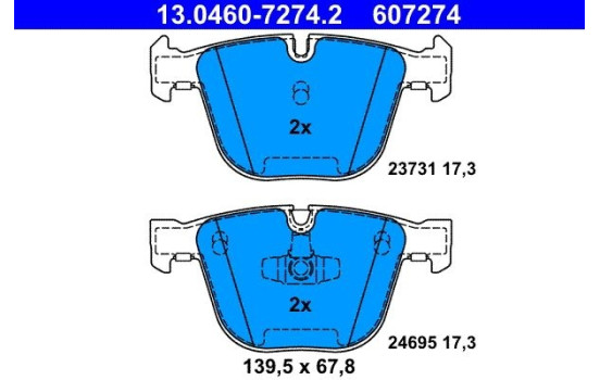 Brake Pad Set, disc brake 13.0460-7274.2 ATE, Image 2