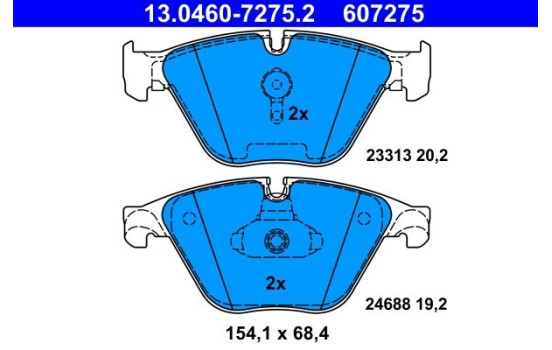 Brake Pad Set, disc brake 13.0460-7275.2 ATE, Image 2