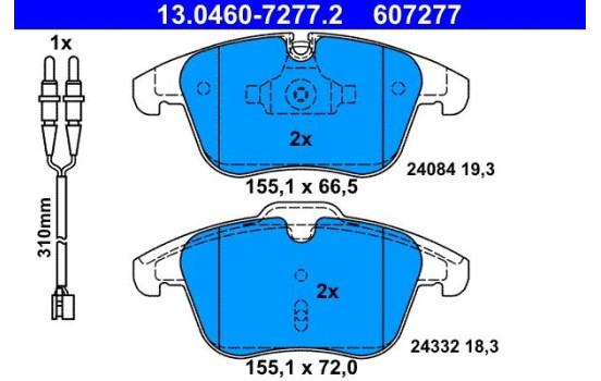 Brake Pad Set, disc brake 13.0460-7277.2 ATE