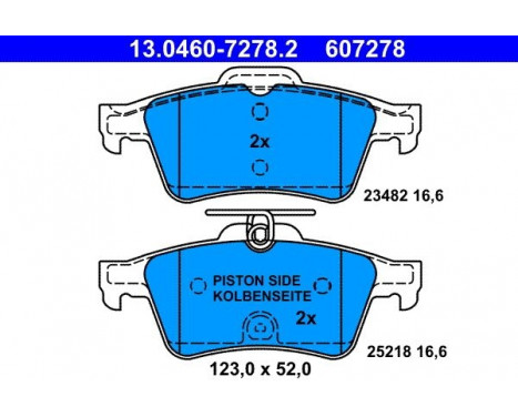 Brake Pad Set, disc brake 13.0460-7278.2 ATE, Image 2