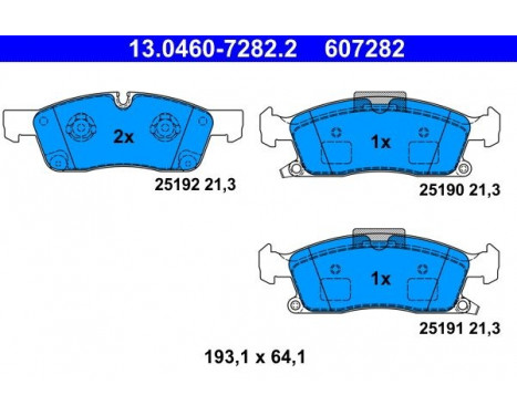 Brake Pad Set, disc brake 13.0460-7282.2 ATE, Image 2