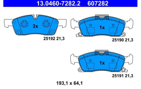Brake Pad Set, disc brake 13.0460-7282.2 ATE, Image 2