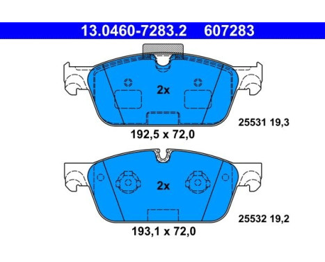 Brake Pad Set, disc brake 13.0460-7283.2 ATE, Image 2